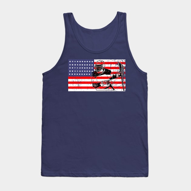 Lacrosse American Flag LAX Tank Top by iloveducks11